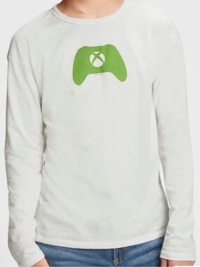 GAP Boys Long Sleeve Tee with Green Game Controller Graphic